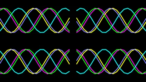 Abstract neon waveform animation displaying scientific energy signals and d.. Stock Footage 336771173