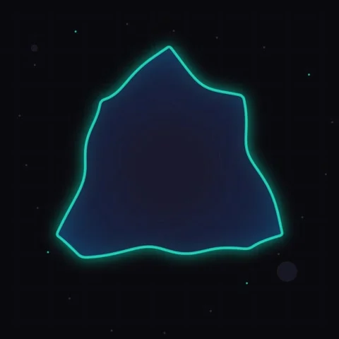 Abstract Neon Waveform Blob Animation - Dark Blue and Cyan Glow Stock Footage 347264837