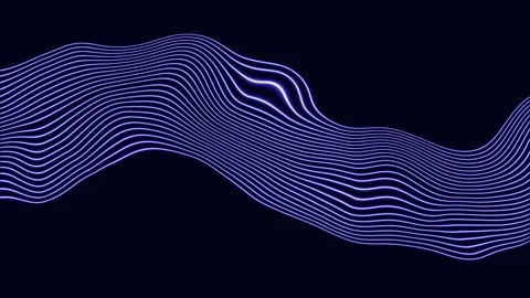 Abstract neon waveform line glowing on dark grid. Audio music spectrum line.. Stock Footage 340528533