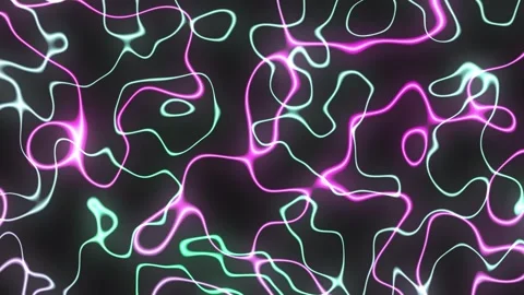 Abstract Neon Waves Background, Vibrant Pink and Green Light Trails Stock Footage 333465173