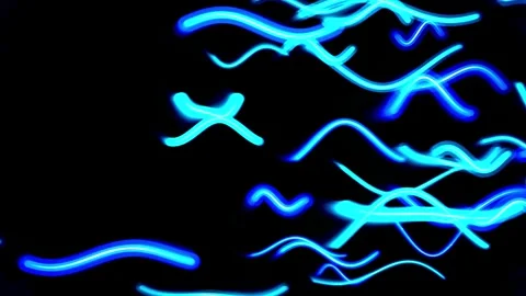 Abstract Neon Waves Flowing During Night with Cyberpunk Glow and Digital Co.. 스톡 동영상 346811982