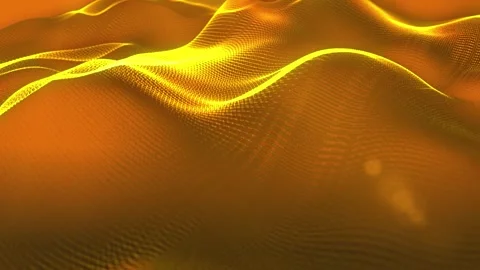 Abstract neon waves of gold and blue. Stock Footage 276659115