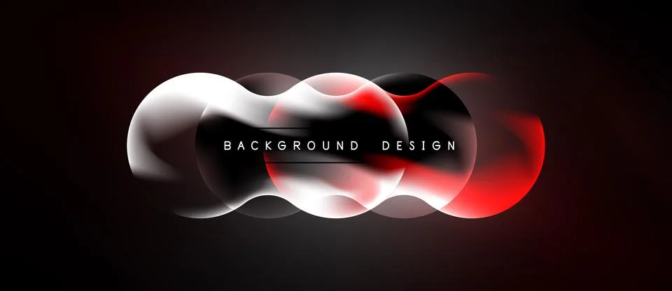 Abstract neon waves, red, white, black. Dynamic flowing shapes create modern Stock Illustration