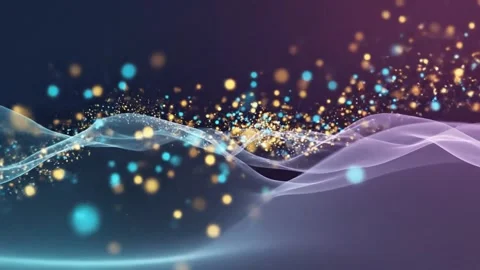 Abstract Neon Waves with Sparkles Stock Footage 324807732