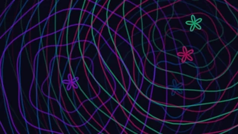 Abstract Neon Wavy Intersecting Lines Motion Background Stock Footage 333695706
