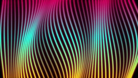 Abstract Neon Wavy Lines Animation Stock Footage 342044053