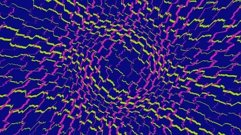 Abstract neon wavy lines pattern on blue background Stock Illustration