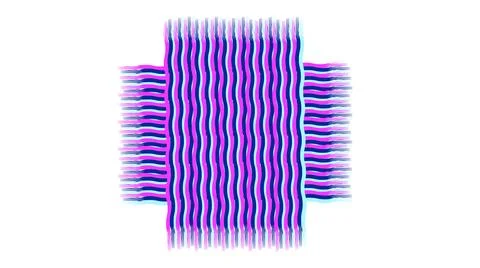 Abstract Neon Wavy Stripe Pattern With Glitch Fringe Textile Effect In Pink.. Stock Illustration
