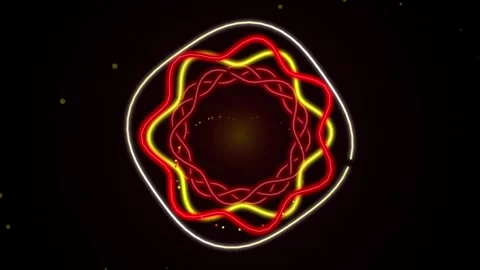 Abstract Neon Woven Geometric Shape Animation with Glowing Particles Stock Footage 346659707