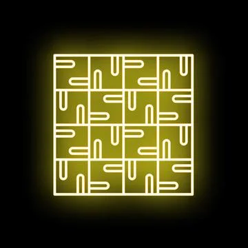 Abstract neon yellow geometric grid pattern design Stock Illustration
