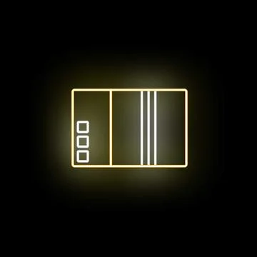 Abstract neon yellow rectangle with glowing lines Illustrazione stock