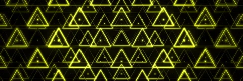 Abstract Neon Yellow Triangle Grid Pattern VJ Loop Stock-Footage 340978599