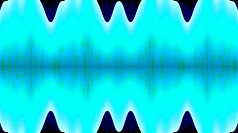 Abstract Neon Yellow Wave Pattern with Dark Blue Background - Digital Art Stock Footage 332503446