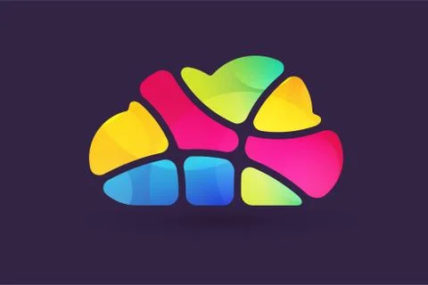 Abstract net cloud vector icon Stock-Illustration