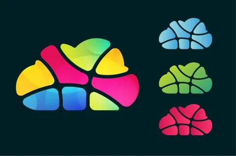 Abstract net cloud vector logo Stock-Illustration