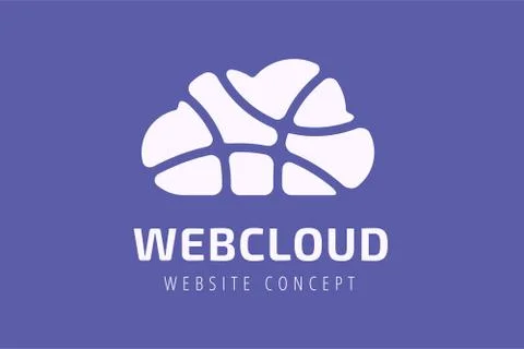 Abstract net cloud vector logo Stock Illustration