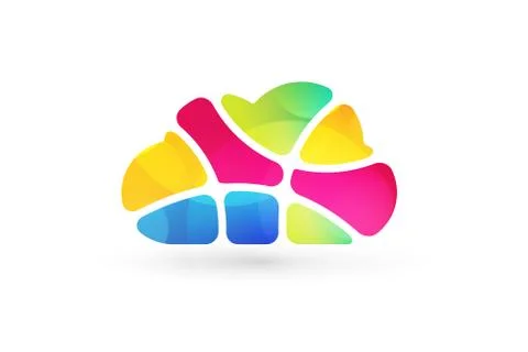Abstract net cloud vector logo 스톡 일러스트