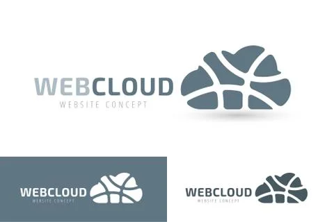 Abstract net cloud vector logo Stock-Illustration