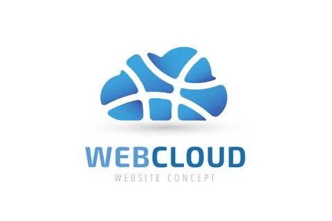 Abstract net cloud vector logo Stock Illustration