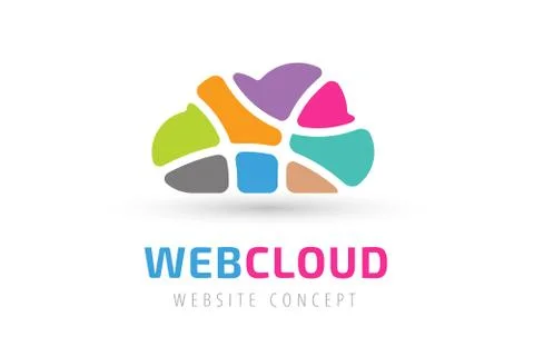 Abstract net cloud vector logo Stock-Illustration