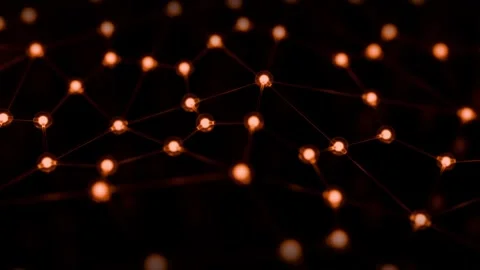 Abstract net lights background with network of connected nodes and thin lines Stock Footage 344167803