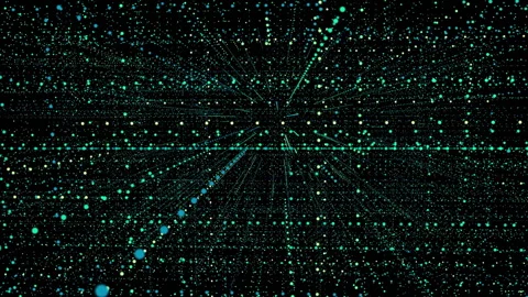 Abstract Net of straight Dots, 3d Animation Business and Technology Concept, ai Vidéo 277035744