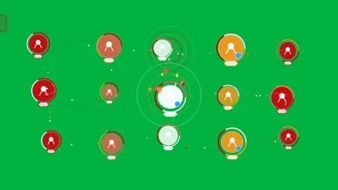 Abstract network activating, transparent bg, nodes pulsing, tracing links to Stock Footage 334118717