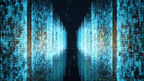 Abstract Network and Data Servers Loop Background Video stock 113526428