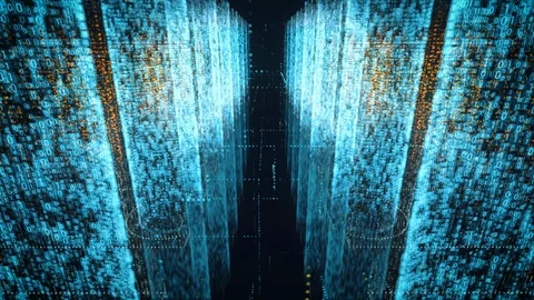 Abstract Network and Data Servers Loop Background Stock Footage 113633387