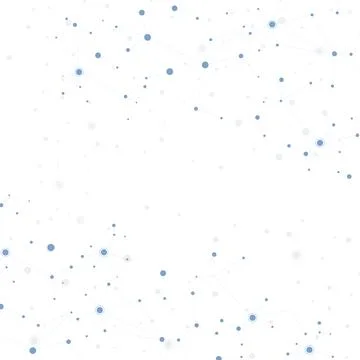 Abstract Network Background with Connected Dots and Lines Tech Pattern Design Stock Illustration