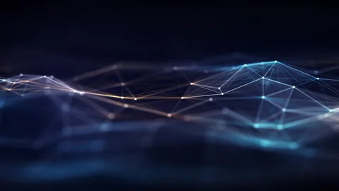 Abstract Network Background with Glowing Digital Connection Nodes. Stock Footage 328564934