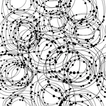 Abstract network background made of doodle circles with dots Stock Illustration