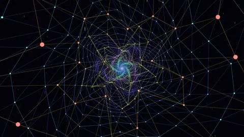 Abstract Network Background with Moving Points and Lines Stock Footage 331592746