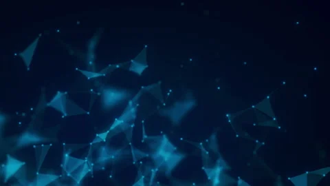 Abstract Network Of Blue Glowing Connections On A Dark Background Stock Footage 295131392