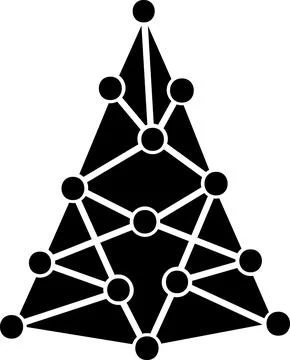 Abstract network Christmas tree icon with connected nodes Stock Illustration