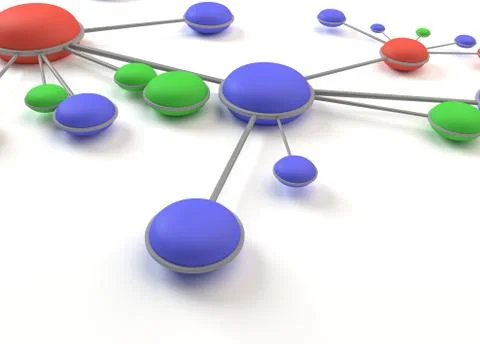 Abstract network circles cell 3D Stock Illustration