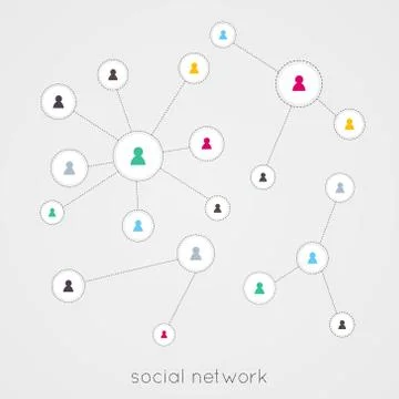 Abstract network with circles. Stock Illustration