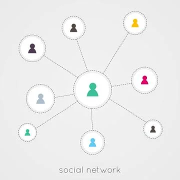 Abstract network with circles. vector illustration Stock Illustration