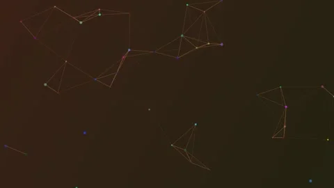 Abstract Network with Colorful Connecting Dots and Lines in Motion Background Stock Footage 342391356