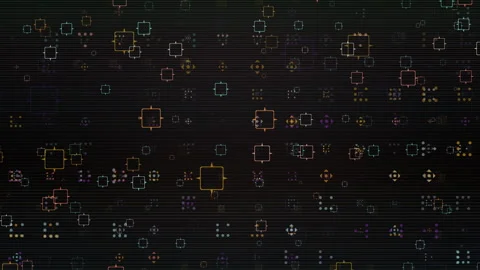 Abstract Network of Colorful Node Connections on Digital Background Stock Footage 309803977