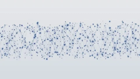 Abstract network of connected blue dots and lines forming helix structure. Stock Footage 340852649
