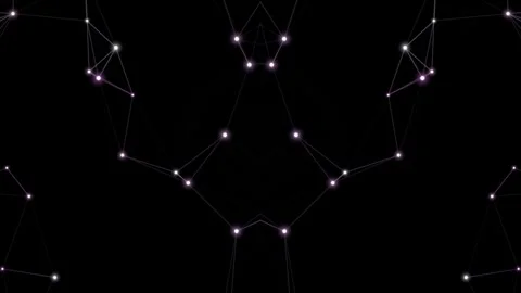 Abstract Network of Connected Dots on Black Background Stock Footage 332212915