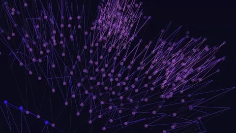 Abstract Network of Connected Dots on Dark Background Stock Footage 332188528