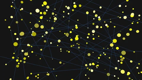 Abstract network of connected nodes and lines on dark background Stock Footage 332107332