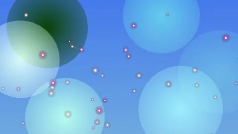 Abstract Network of Connected Spheres on Blue Gradient Background Stockbeeldmateriaal 332043743