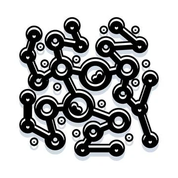 Abstract network connecting circles representing molecular data Stock Illustration