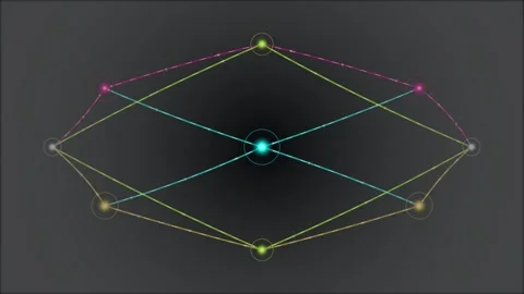 Abstract Network Connection and Data Flow with Glowing Nodes and Lines 스톡 동영상 347562835