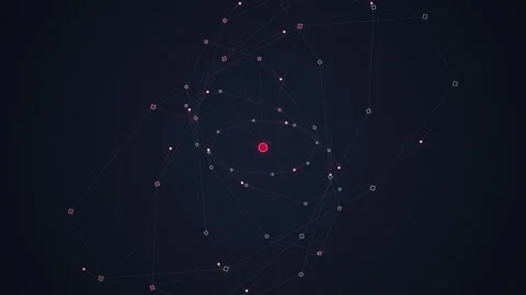 Abstract Network Connection and Data Flow with Glowing Nodes and Lines Stock Footage 348413704