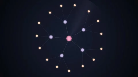 Abstract network connection animation - glowing nodes, data flow, digital c.. Stock Footage 348422516