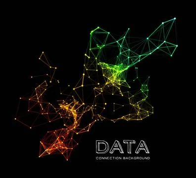 Abstract network connection background Abstract colorful network data conn... Foto stock